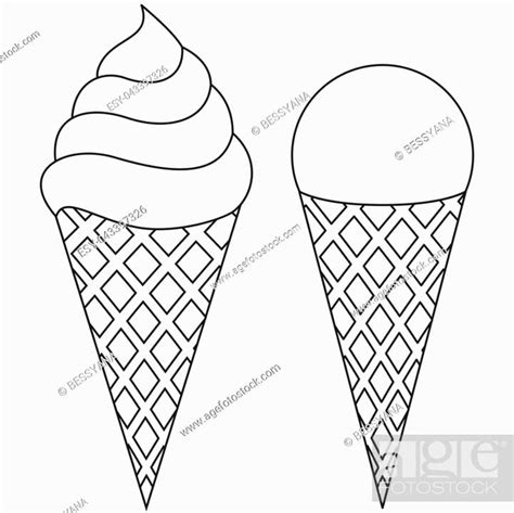 Ice Cream Cone Drawing Black And White