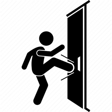 Door Kick Kicking Man Icon Download On Iconfinder