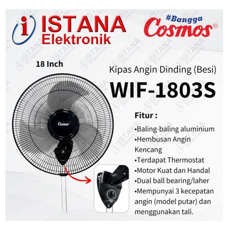 Jual COSMOS KIPAS ANGIN DINDING WALL FAN BESI INDUSTRI 18 INCH WIF