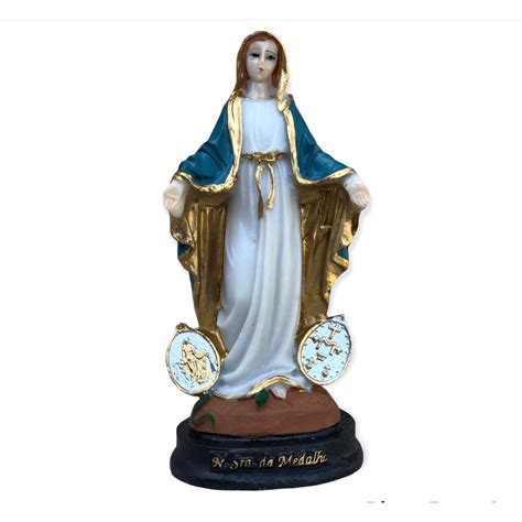 Imagem Nossa Senhora Da Medalha Milagrosa 15cm Resina Shopee Brasil