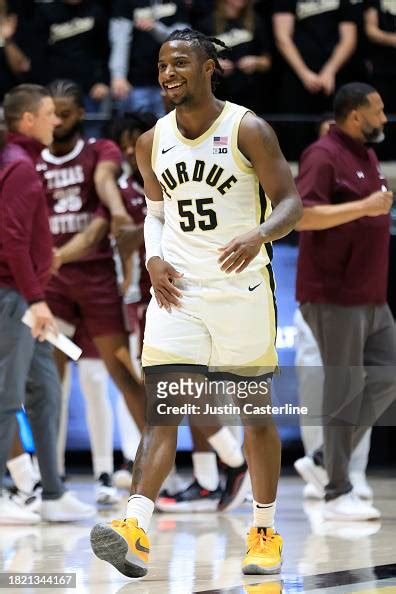 Lance Jones of the Purdue Boilermakers reacts after a play in the ...