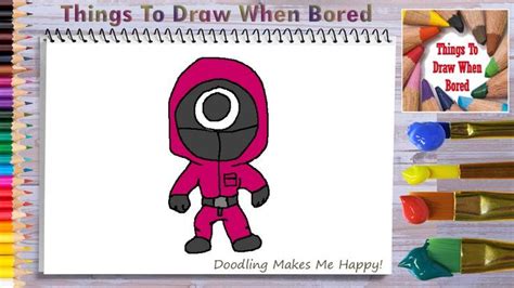 How To Draw A Squid Game Guard Easy Step By Step Art Day Drawings Drawing Tutorial