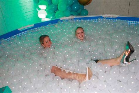 Kim Hnizdo And Marina Hoermanseder In The Ball Pool AMORELIE Launch