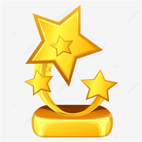 Star Shape Golden Trophy Cups Vector Golden Cup Golden Trophy Star Png And Vector With