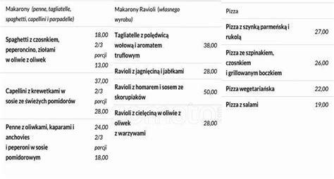 Menu At Milano Restauracja Restaurant Poznań