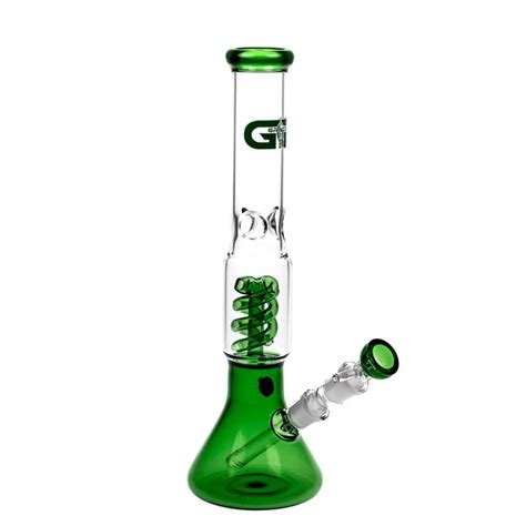 Grace Glass Beaker Ice Bong With Spiral Perc Green Grasscity