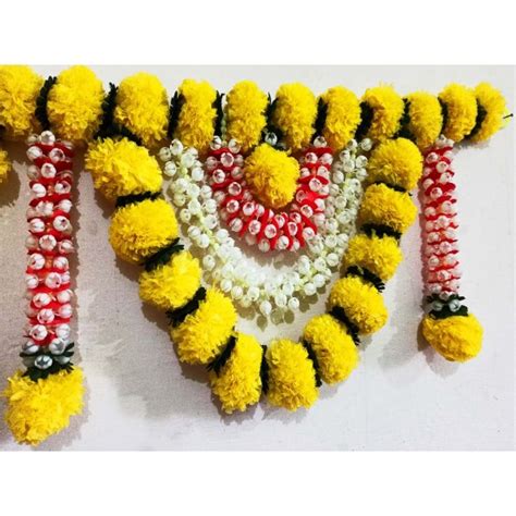 Afarza Artificial Marigold Flower Toran Garlands Handmade Bandhanwar