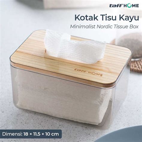 Jual Taffhome Kotak Tisu Kayu Nordic Minimalist Tissue Box Small