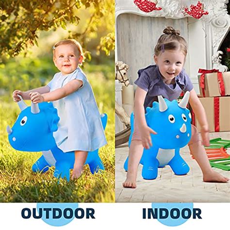 Everich Toy Kids Dinosaur Bouncy Animal Toys Inflatable Triceratops