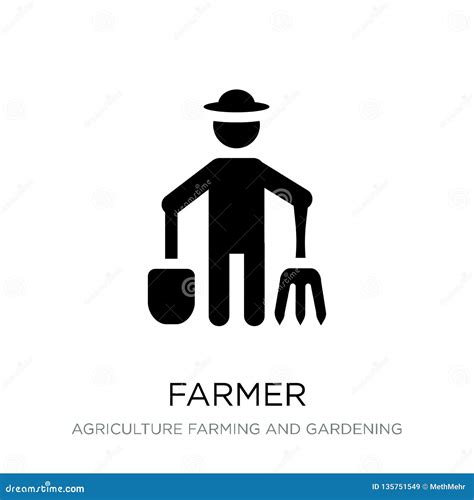 Farmer Icon In Trendy Design Style Farmer Icon Isolated On White