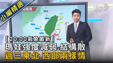 【20 00氣象最新】瑪娃強度減弱 結構散 週三東北 西部兩樣情｜tvbs新聞 Tvbsnews02 Youtube