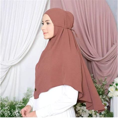 Jual Bergo Maryam Crinkle Airflow Bergo Instan Tali Jilbab Instan