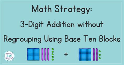 3 Digit Addition Without Regrouping Using Base Ten Blocks