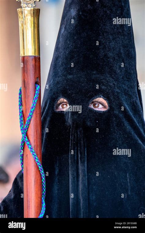 A Member Of The Cofrad A Penitencial De La Santa Vera Cruz In A