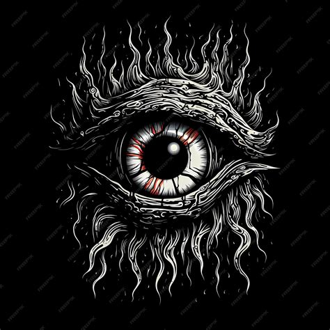 Premium Ai Image Cyclops Fire Eye Tattoo Design Illustration