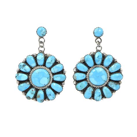 Navajo Turquoise Drop Earrings – Silverado Gallery
