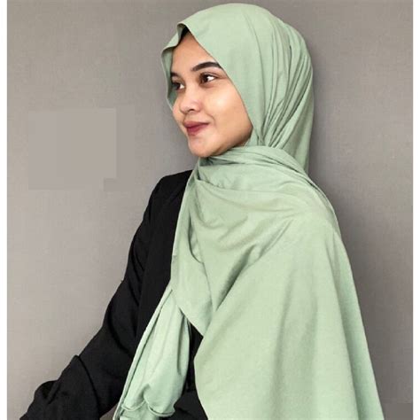 Jual Pashmina Kaos Jersey Flowy Premium Shopee Indonesia