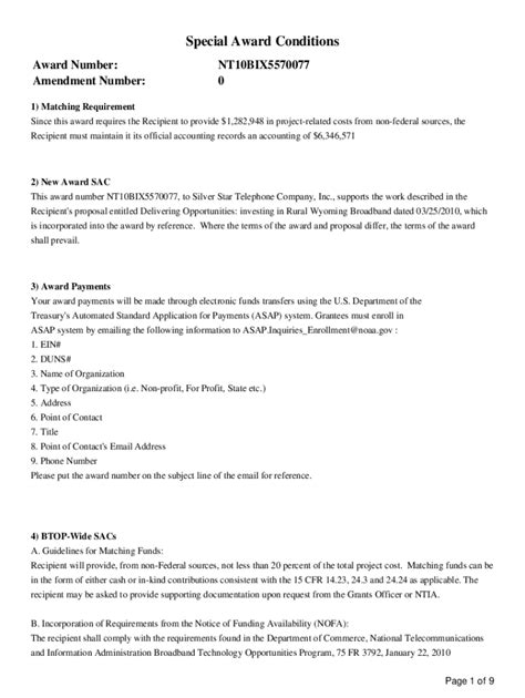 Fillable Online Ntia Doc State Of Vermont Grant Agreement Part