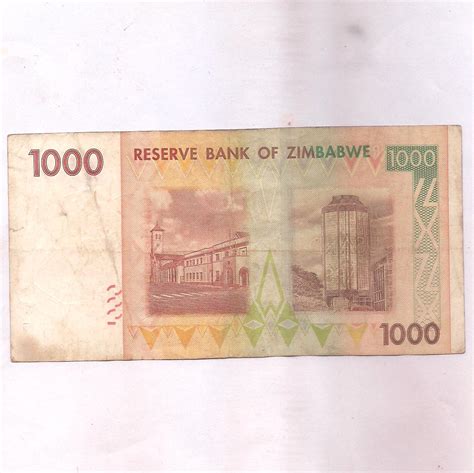 ZIMBABWE 1000 DOLLAR 2007 RARE NOTE F 3 46 Indian Hobby Club