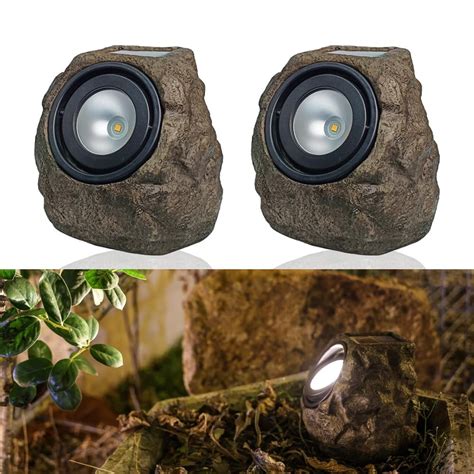 Lamtree 2 Pack 30 Ypf5 Lumens Solar Powered Rock Lights Outdoor Waterproof Landscape Spot