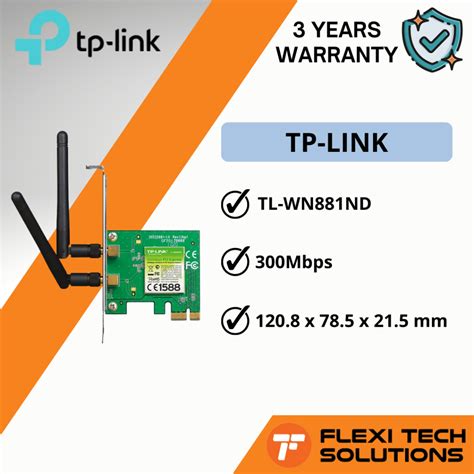 TP-LINK TL-WN881ND 300Mbps Wireless N PCI Express WiFi Adapter with low ...