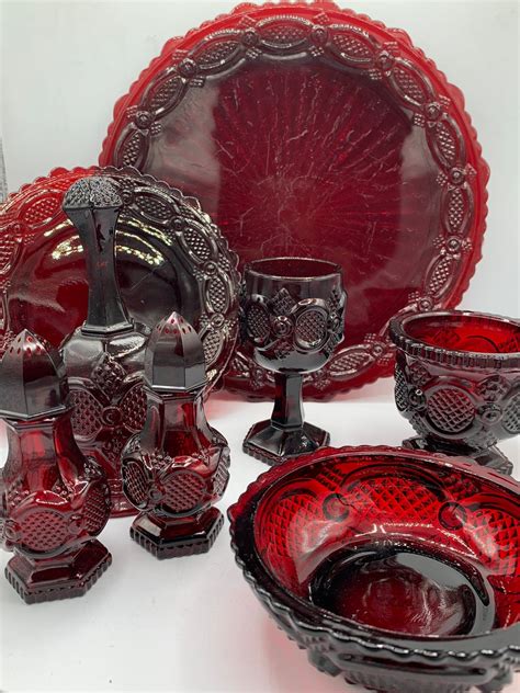 Avon Ruby Red Cape Cod Dishes Priced Individually Great Color