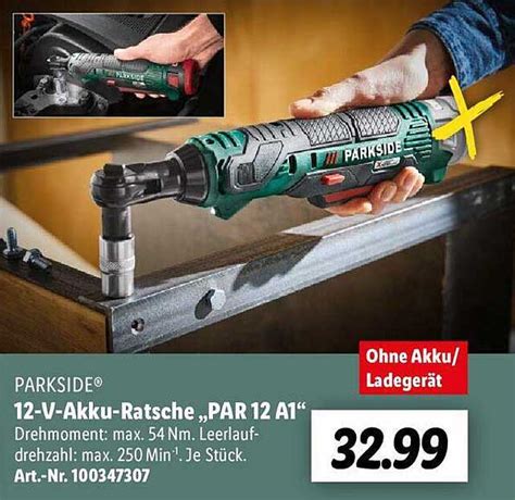 Parkside 12 V Akku Ratsche Par 12 A1 Angebot Bei Lidl 1Prospekte De