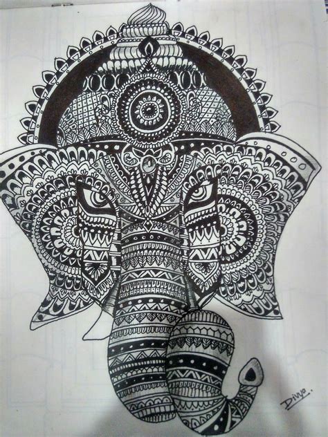 Lord Ganesha Zentangle Art In Art Sketches Zentangle Art Drawings