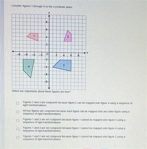 Solved Consider Figures Through On The Coordinate Plane Chegg