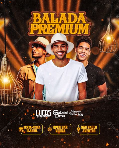 Flyer Balada Premium Lucas Do Acordeon Gabriel Lima Social Media PSD