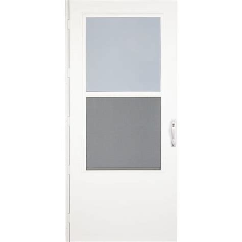 Larson 32 In X 81 In White Mid View Wood Core Storm Door 37098031 Storm Door Half Screen