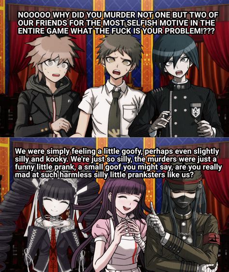 The chapter 3 killers were just feeling goofy guys : r/danganronpa