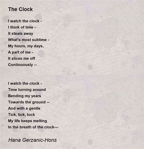 The Clock The Clock Poem By Hana Gerzanic Hons Worksheets Library