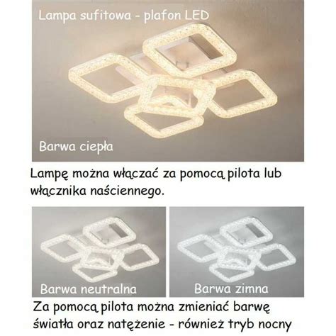 Lampa Sufitowa Plafon Led Sterowany Pilotem Efekt Kryszta W Dron