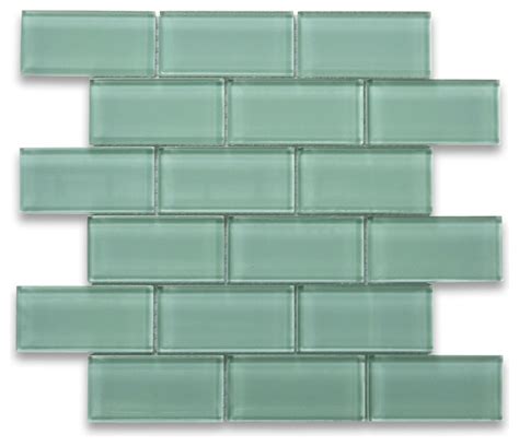 Light Green 2 X4 Subway Glass Mosaic Tile Contemporary Wall And Floor Tile By Stone