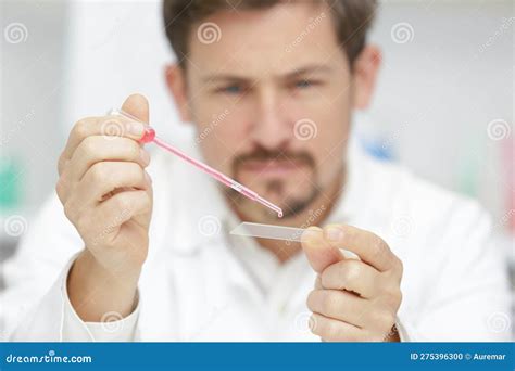 Blood test sample in lab stock photo. Image of scientist - 275396300