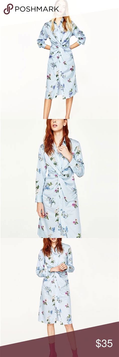 ⭐️ 3 Day 13 Sale Zara Floral Shirt Dress Floral Shirt Dress Striped Floral Shirt Floral Shirt