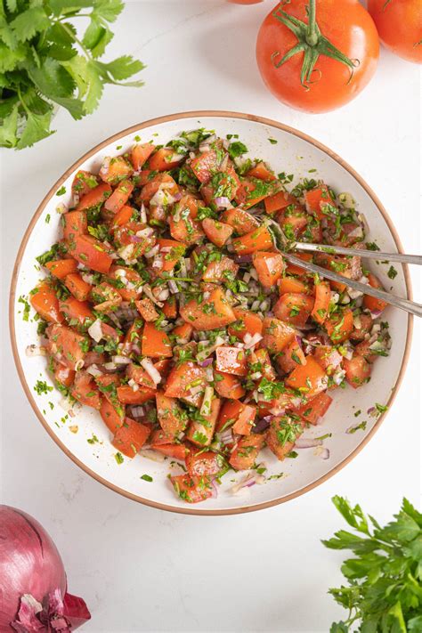 Today Were Making A Classic Moroccan Tomato Side Salad Thats Loaded With Juicy Tomatoes Fresh