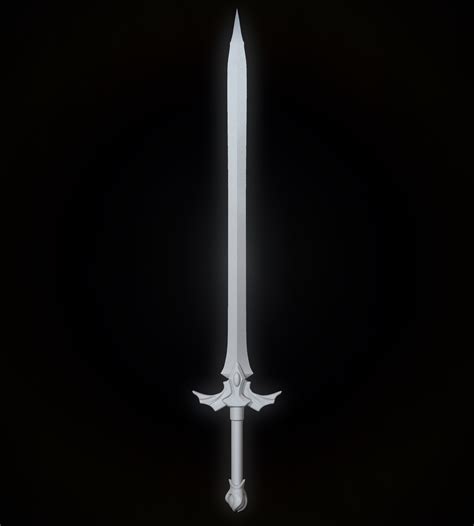 D Model Handpainted Fantasy Black Sword Vr Ar Low Poly Cgtrader