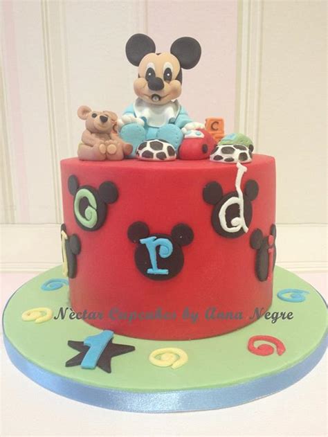 Baby Mickey Mouse Cake Decorated Cake By Nectarcupcakes Cakesdecor