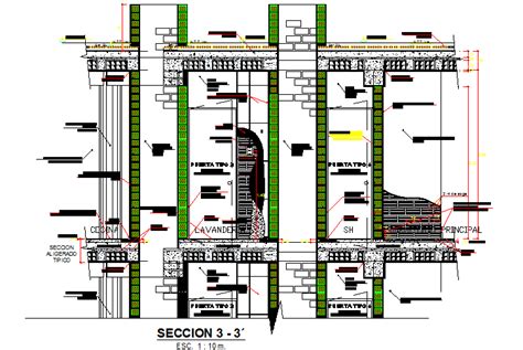 Construction Section Details Dwg File Cadbull