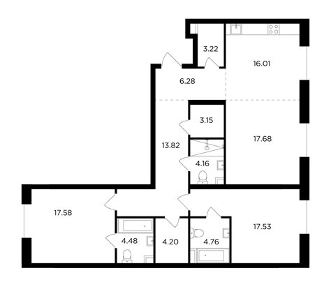 3 комнатная квартира 111 72 м² №1422 по цене 64 886 247 ₽ в ЖК Foriver купить у застройщика Ingrad