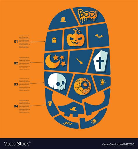 Halloween Flat Infographic Royalty Free Vector Image