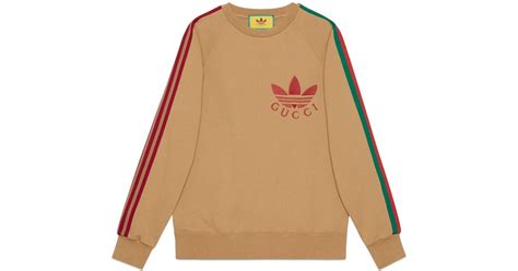 Gucci Adidas X Cotton Jersey Sweatshirt In Beige Natural For Men Lyst