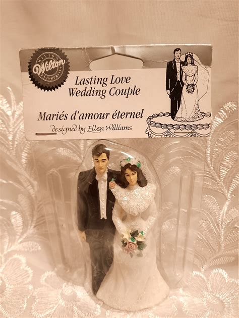 Wilton Vintage Wedding Cake Topper Bride And Groom Brunette Etsy