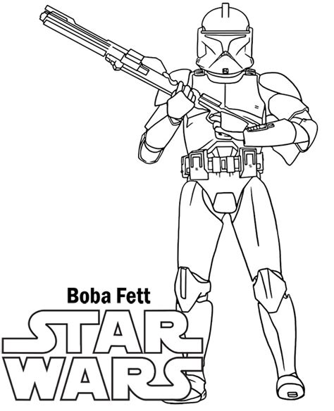 Star Wars Coloring Sheet With Boba Fett