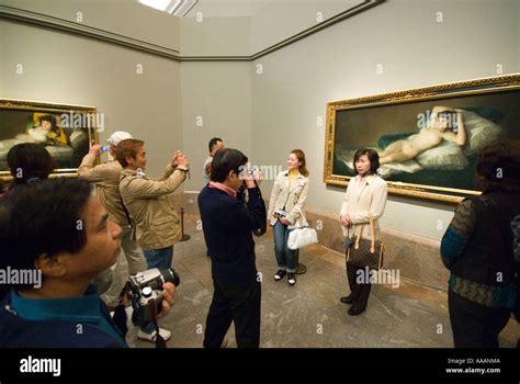 Francisco De Goya The Naked Maja Painting Photographed By Tourists