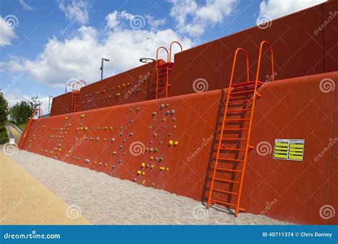 Climbing Wall In The Queen Elizabeth Olympic Park Editorial Stock Image