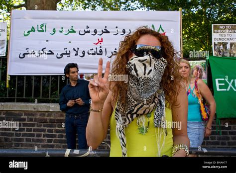 Iranians protest outside the Iranian embassy in London about stoning ...