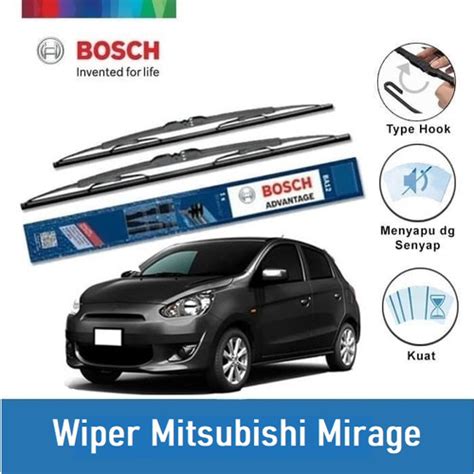 Promo Bosch Sepasang Wiper Kaca Mobil Mitsubishi Mirage Advantage